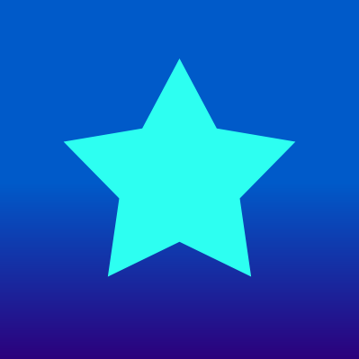 null a cyan star on a blue background